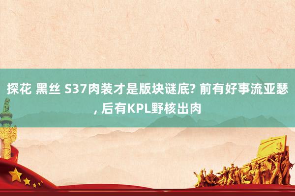 探花 黑丝 S37肉装才是版块谜底? 前有好事流亚瑟, 后有KPL野核出肉