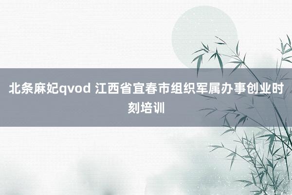 北条麻妃qvod 江西省宜春市组织军属办事创业时刻培训