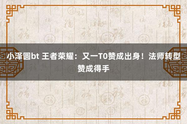 小泽圆bt 王者荣耀：又一T0赞成出身！法师转型赞成得手