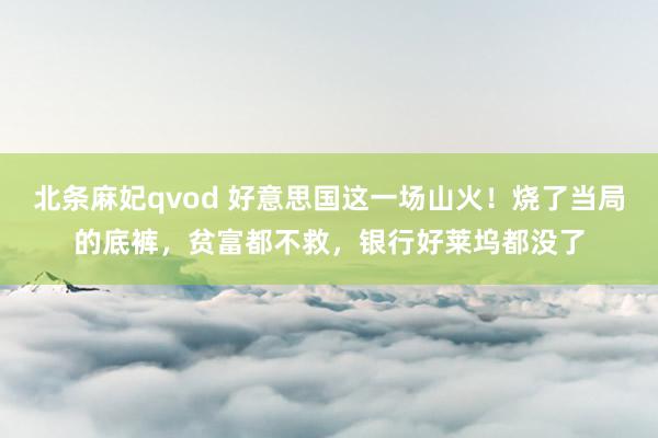 北条麻妃qvod 好意思国这一场山火！烧了当局的底裤，贫富都不救，银行好莱坞都没了