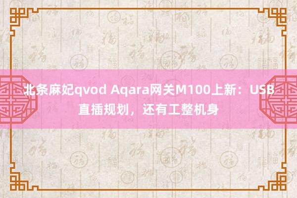 北条麻妃qvod Aqara网关M100上新：USB直插规划，还有工整机身