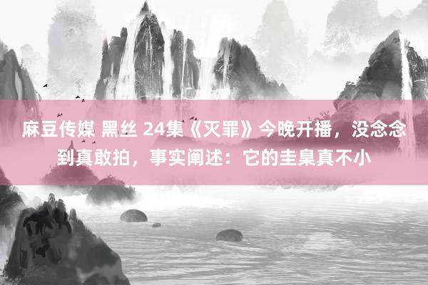 麻豆传媒 黑丝 24集《灭罪》今晚开播，没念念到真敢拍，事实阐述：它的圭臬真不小