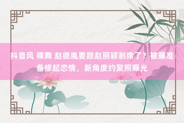 抖音风 裸舞 赵德胤要跟赵丽颖割席了？被曝准备修起恋情，新角度约聚照曝光